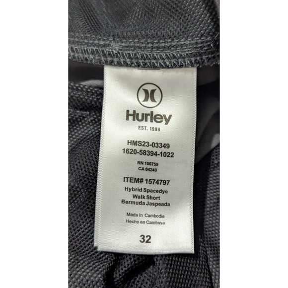 Hurley sz 32 Hybrid Spacedye Walk Shorts Bermuda Jaspeada gray lightweight 2303 - Picture 4 of 5